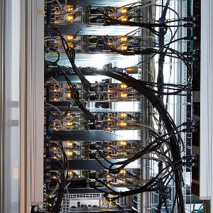 Researcher in the server room.