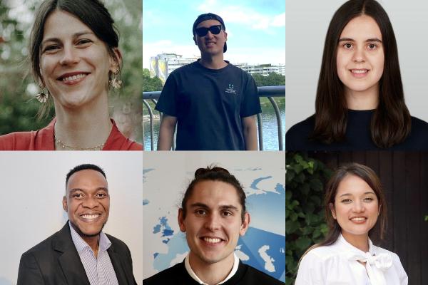 Top row: Mathilde Grimée, Zhidong Xie, Pia Prkacin. Bottom row: Elochukwa Okanmelu, Yann Becker, and Masna Rai.
