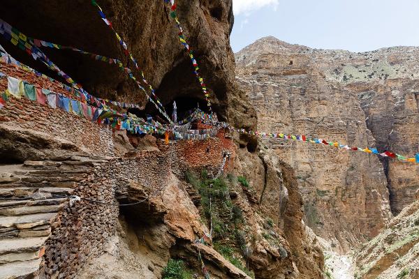 Cave monastery in Mustang, Tibet