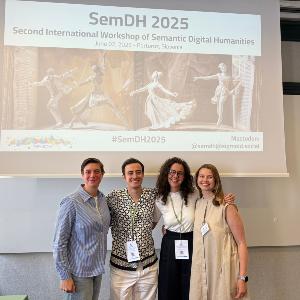 Tabea Tietz, Bruno Sartini, Arianna Graciotti, and Sasha Bruns at the Second International Workshop of Semantic Digital Humanities