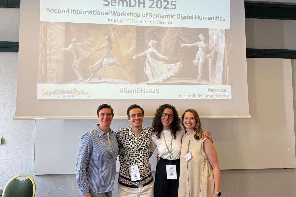 Tabea Tietz, Bruno Sartini, Arianna Graciotti, and Sasha Bruns at the Second International Workshop of Semantic Digital Humanities