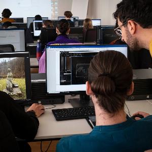 The MDH winter school students processing data at the CIP Pool
