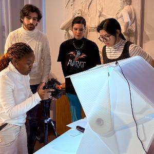Students of the winter school doing photogrammetry