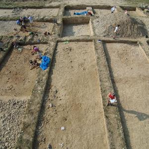 Birdseye view of the excavation area in Lapus