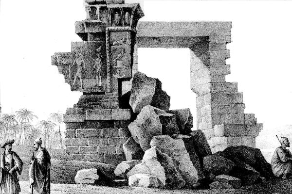 Zeichnung des Tempels von Umm Ubayda, 1820.
