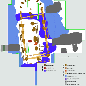 Archäologischer Plan eines Apsidenhauses