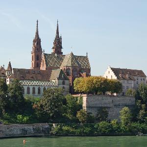 Baseler Münster Ansicht vom Fluss aus
