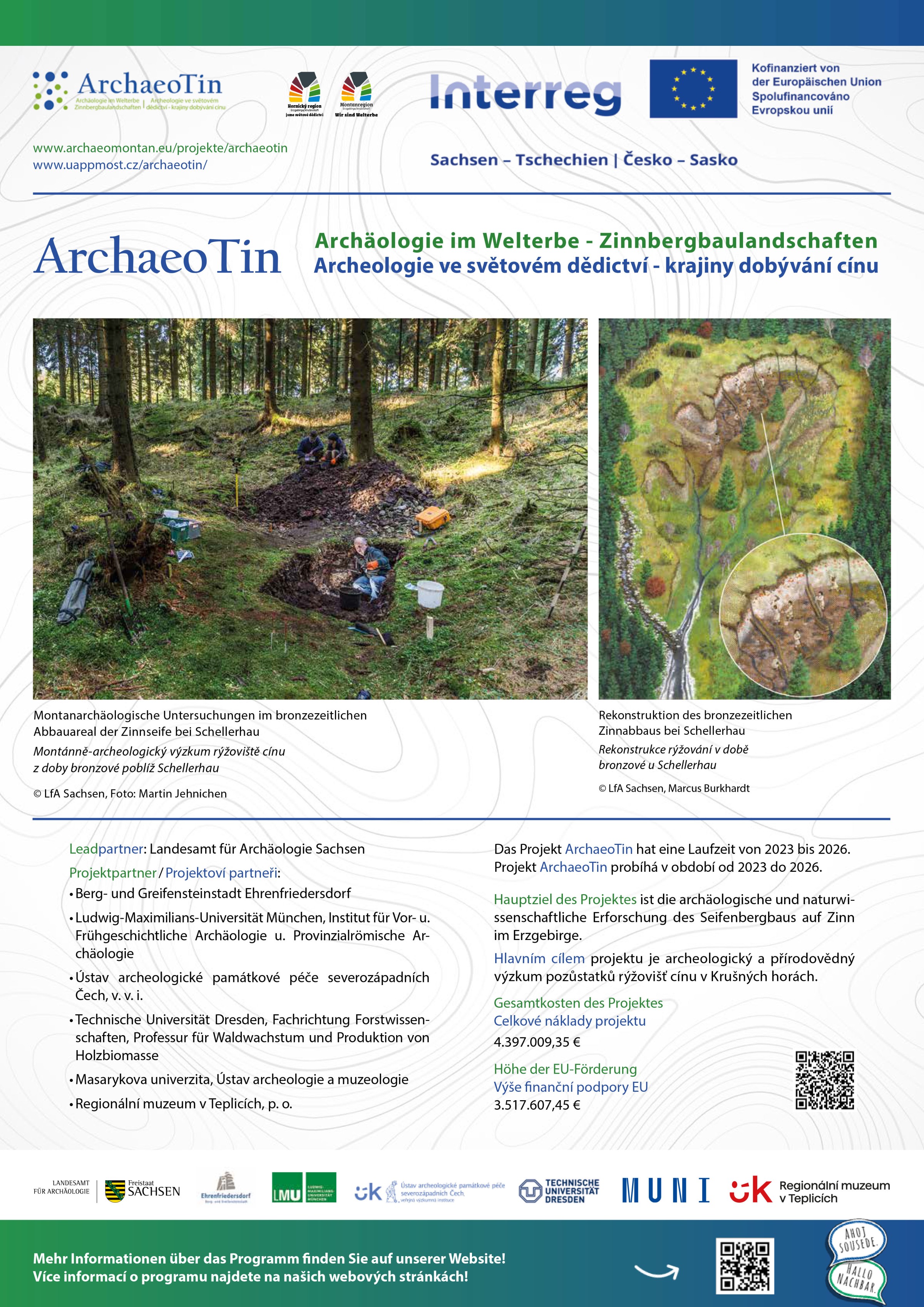 Poster mit Überblicksinfos zum ArchaeoTin Projekt