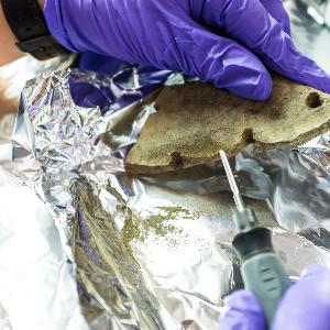 Pottery examined in a Lab
