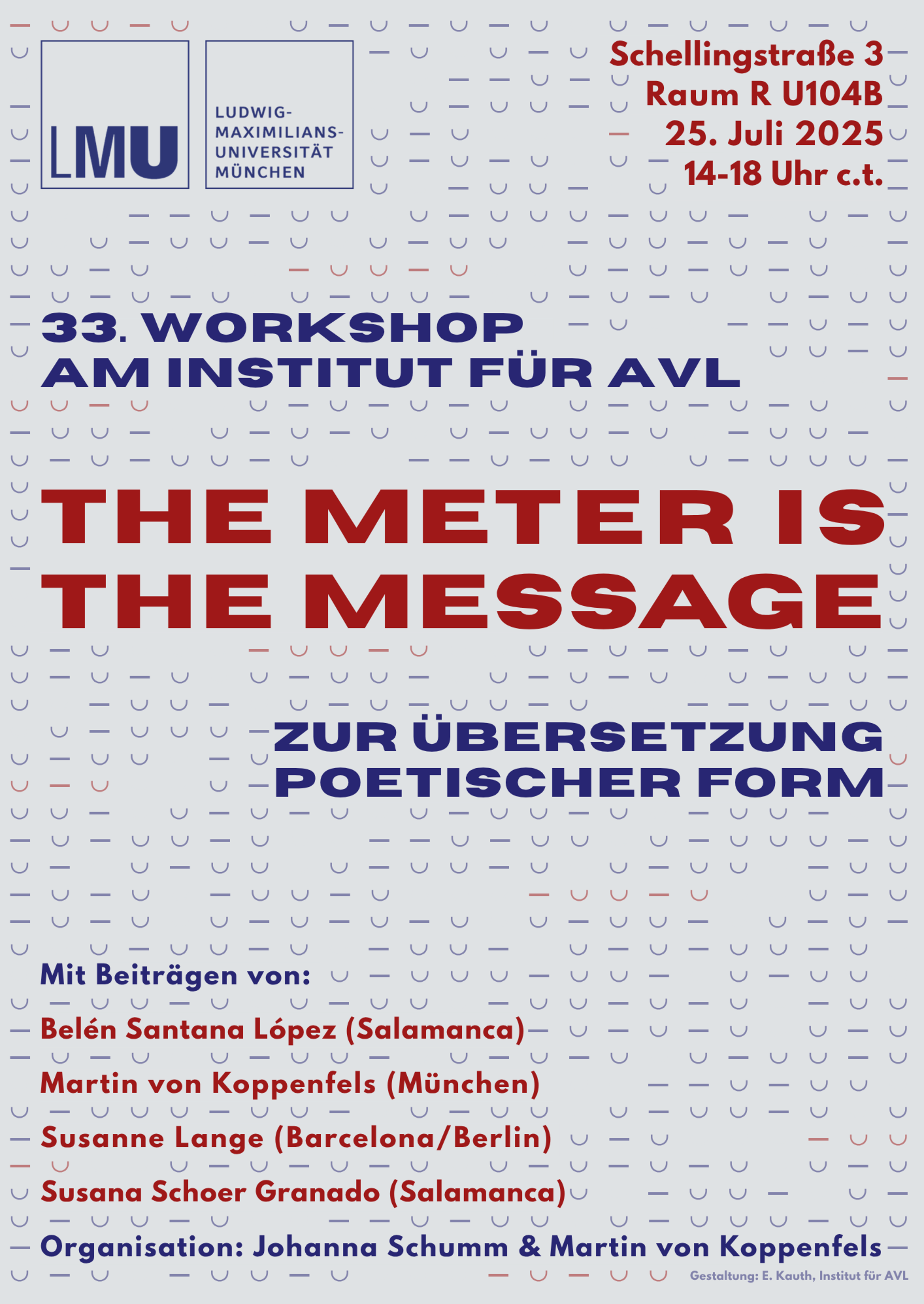 Plakat des 33. Workshops der AVL