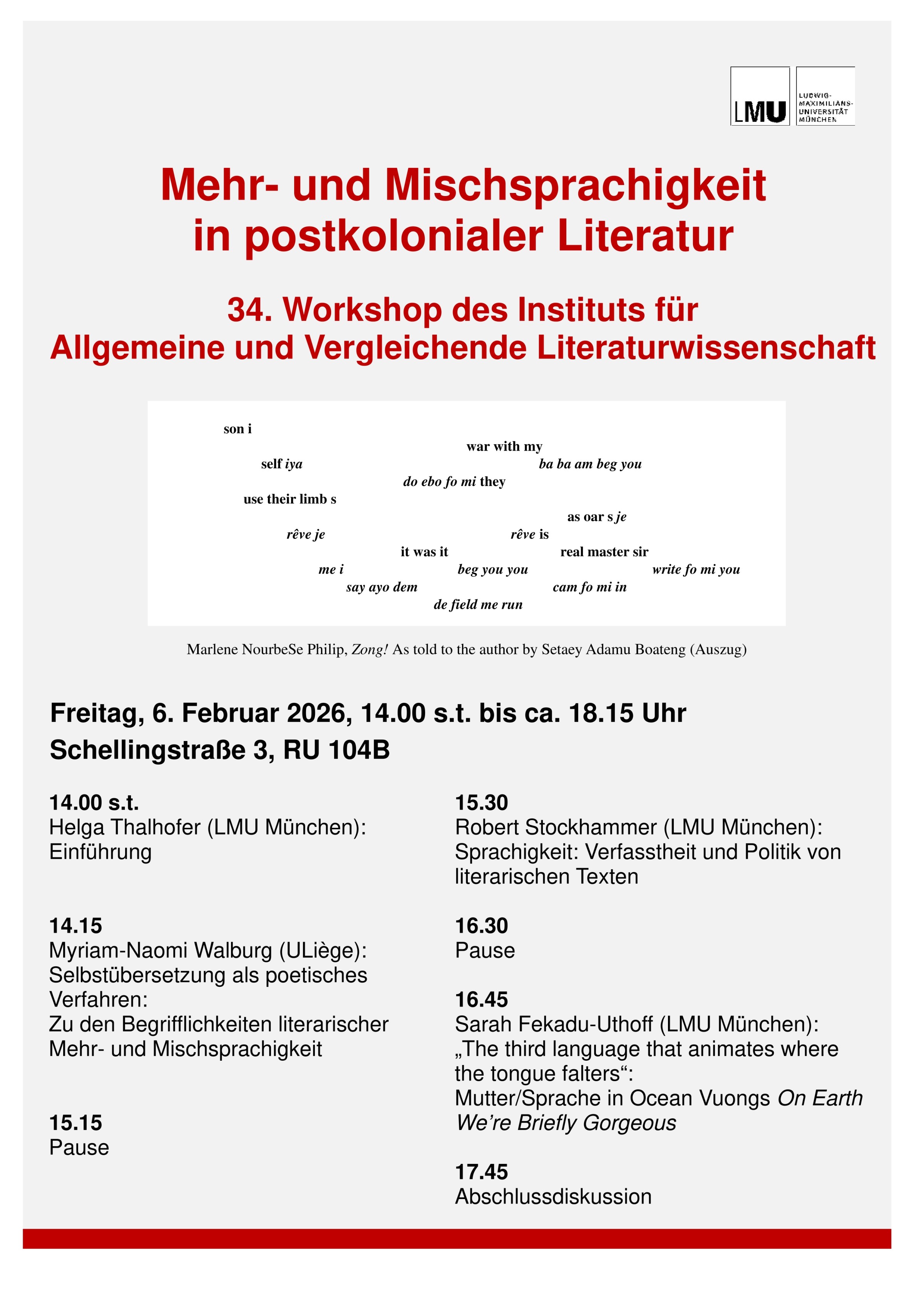 Plakat für 34. Workshop