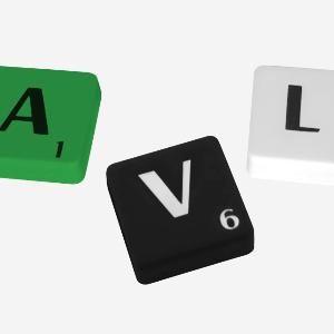 Scrabble-Steine mit den Buchstaben AVL