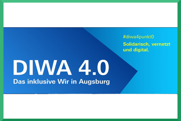 Logo DIWA; Das Logo wurde im Rahmen des Projekts DIWA (https://www.augsburg.de/buergerservice-rathaus/gesellschaftliche-integration/unsere-projekte/diwa)entwickelt. Verwendung nur mit ausdrücklicher Genehmigung der Rechteinhaber:innen.