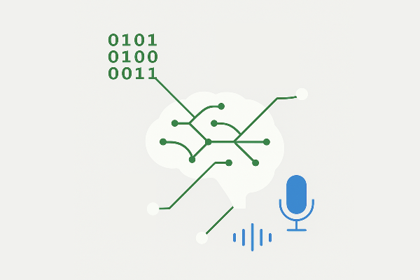 KI-generiertes Logo zu Spracherwerb und Sprachverarbeitung