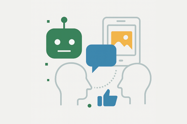 KI-generiertes Logo zu KI und soziale Medien