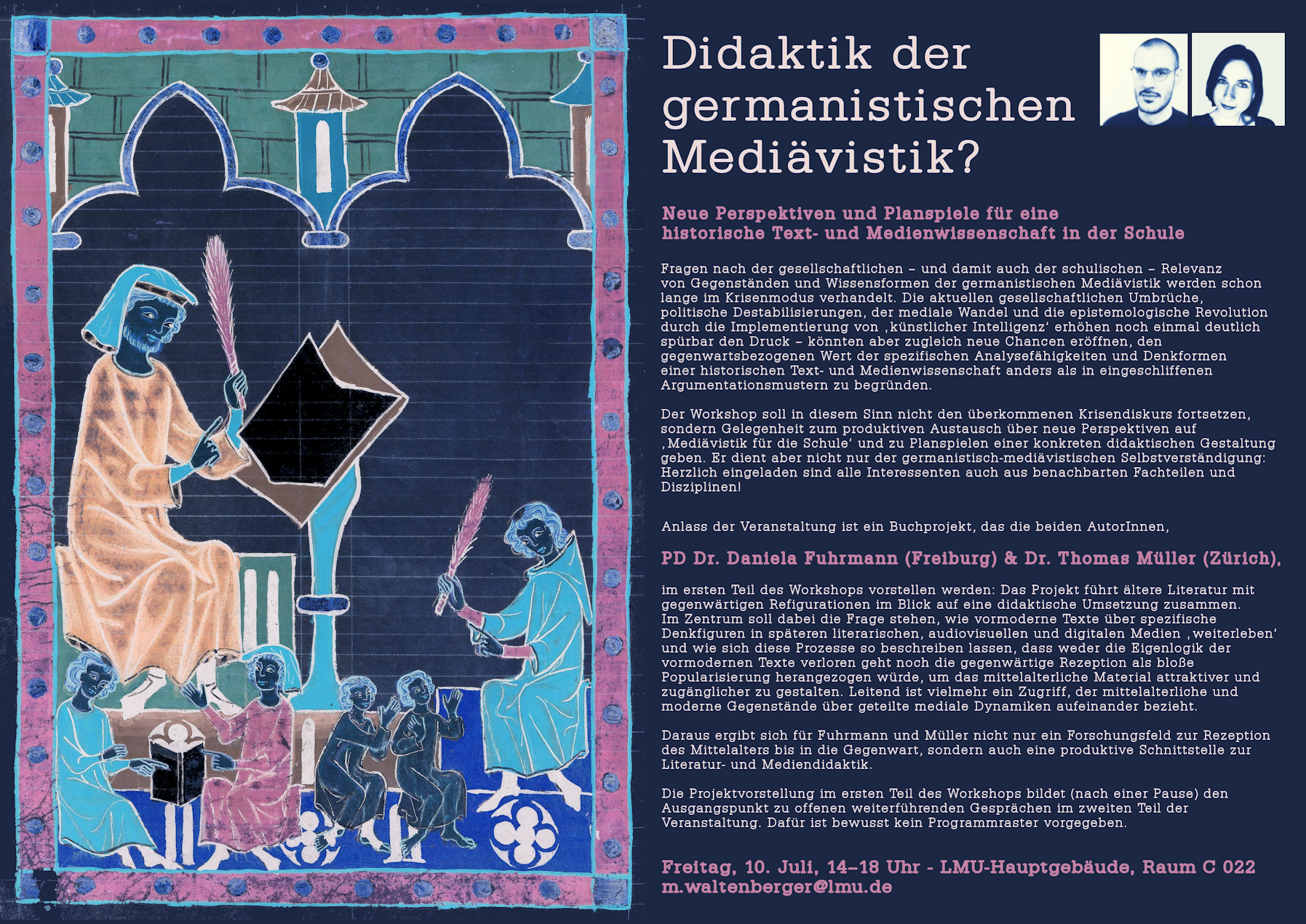 Plakat zum Workshop Mediävistische Didaktik