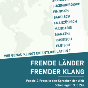 Flyer der Lesung ´Fremde Länder/Fremder Klang´