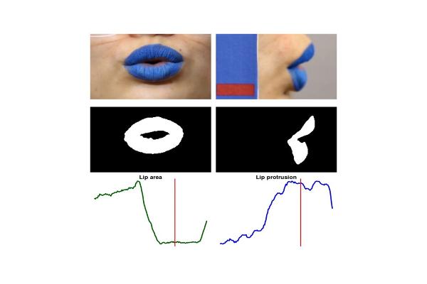 Untersuchung der Lippenbewegung beim Sprechen