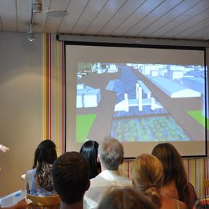 Showing a simulation of city planning.