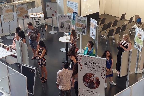 Looking into the exhibition.