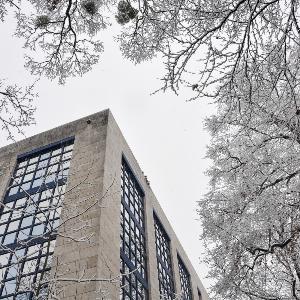 The RCC building in winter.