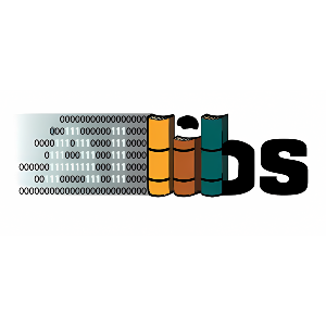 The word AI drawn by binary digits attached to the word libs drawn by books