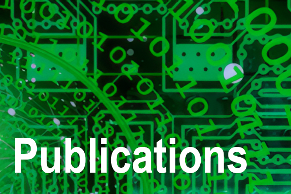 The word Publications in white superimposed on a black and green background