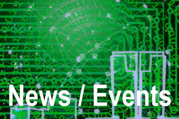 The words News/Events in white superimposed on a black and green background
