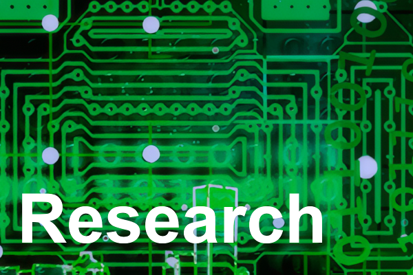 The word Research in white superimposed on a black and green background