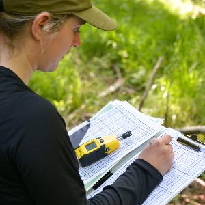 Wissenschaftlerin bei der Feldarbeit