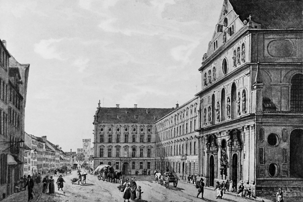 Alte Akademie, Neuhauserstrasse (Ansicht von 1829)