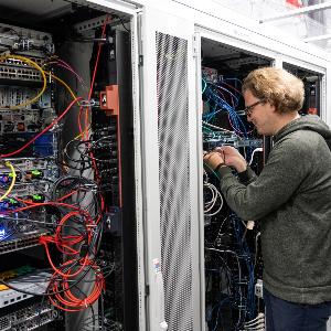 Scientist in the server room