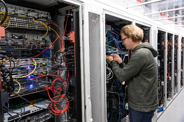 Scientist in the server room