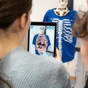Digitale Darstellung von Skelett und Organen auf Tablet | © Carolin Bleese Digitale Darstellung von Skelett und Organen auf Tablet
