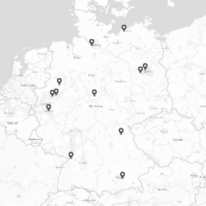 Karte aller beteiligten Forschungsinstitute in Deutschland