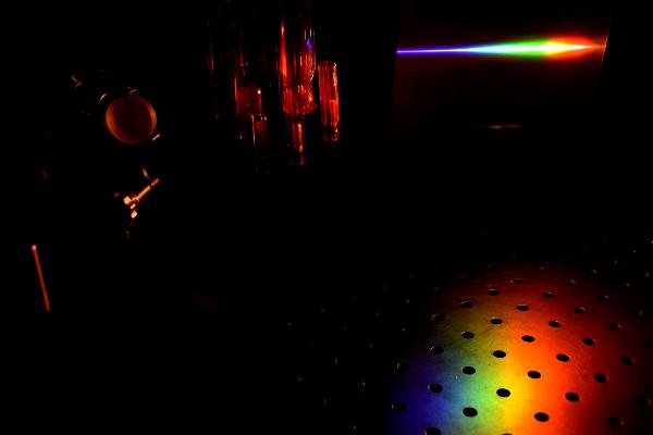 white laser in laboratory