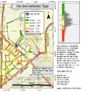 Heat map of the anaysed city area