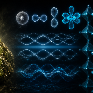 Crystal structure emerging from geological specimen