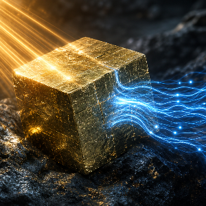 Crystal converting sunlight into electricity