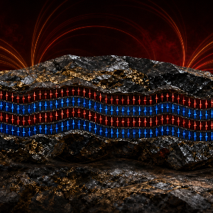 Magnetic structure in iron minerals
