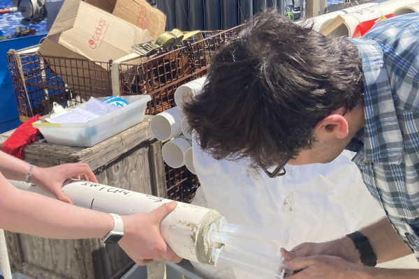 William Orsi collecting samples