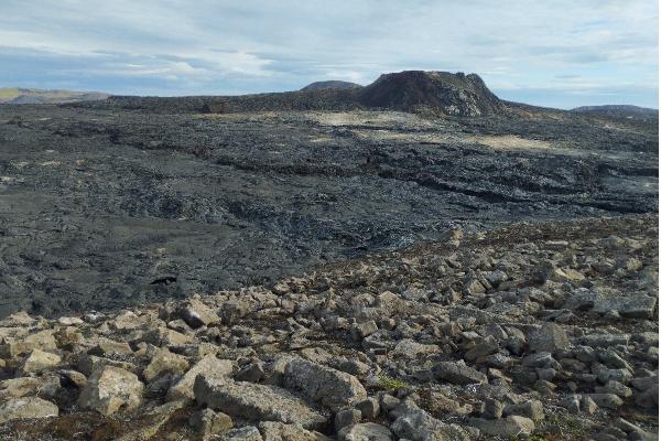 View looking east towards Fagradalsfjall volcano