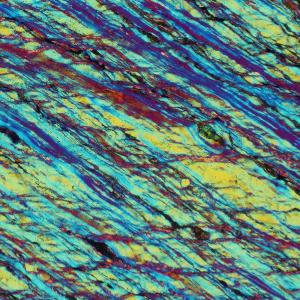 TEM bright field micrograph of dislocations in experimentally deformed olivine, image width ≈ 3 µm