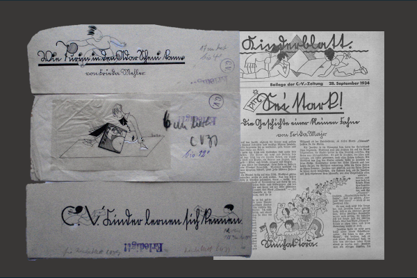 Original drawings for Kinderblatt. Supplement to the C.-V.-Zeitung. No. 9 (September 28, 1934) (Dodo Estate) // Kinderblatt. Supplement to the C.-V.-Zeitung. No. 9, Vol. 1 (September 28, 1934) (Bayerische Staatsbibliothek München, 4 Jud. 51 w)