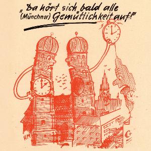 Fluglatt der Deutschen Angestellten-Gewerkschaft München / Motiv des Plakats zur Ausstellung Wem gehört die Zeit? Zeugnisse aus dem Kampf um die Arbeitszeit