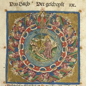 2 Inc.germ. 56(1_9r / Motiv des Plakats zur Ausstellung Schwarze Kunst. Die Inkunablen der UB der LMU München