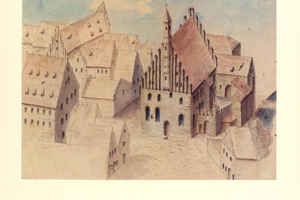 Erstes Universitätsgebäude in Ingolstadt, die Hohe Schule, 1571 (Cim 17, Tafel III)