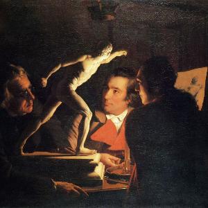 Joseph Wright of Derby: Three Persons Viewing the Gladiator by Candlelight, 1765