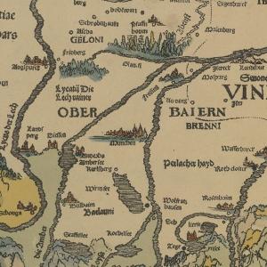 Aventins Karte von Bayern MDXXIII. BSB München, Mapp.XI24 xbb (Ausschnitt 2)