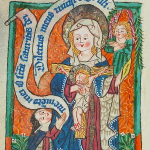 Sibylla von Bondorf: Heilige Elisabeth von Thüringen. Deutsche Nationalbibliothek, Leipzig, Klemmsammlung I,104 Fol. 13v